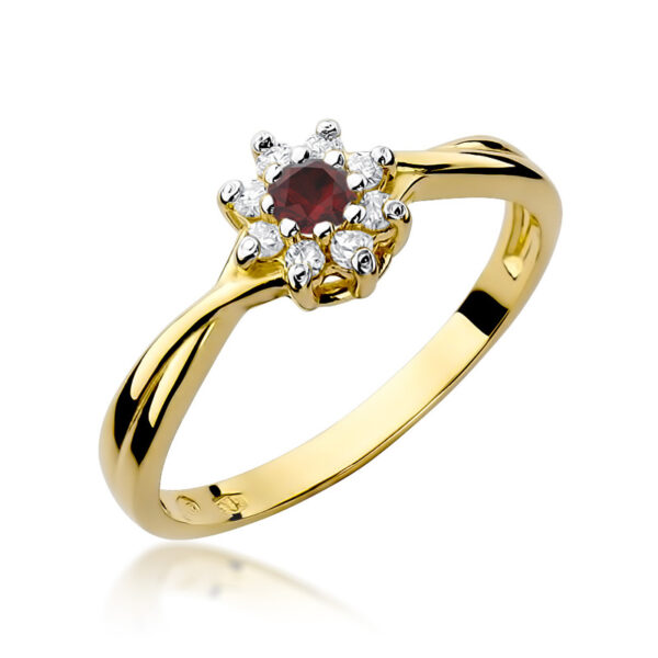 Pierścionek z rubinem, rubin, Złoty pierścionek, pierścionek zaręczynowy, zaręczyny, biżuteria, biżuteria ze złota, biżuteria na prezent, pierścionek z brylantem, pierścionek z brylantami, pierścionek z diamentem, biżuteria na prezent, prezent na święta,