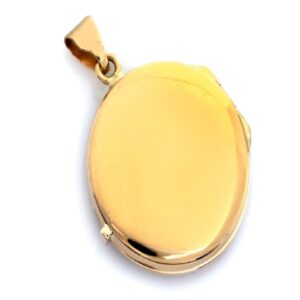 Złoty wisiorek medalion od jubilera BigDIAMOND w Krakowie.