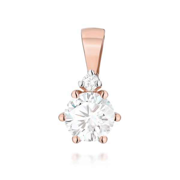 Złota zawieszka z diamentem laboratoryjnym 0.50 ct – złoto różowe 585 – BigDIAMOND Jubiler Kraków