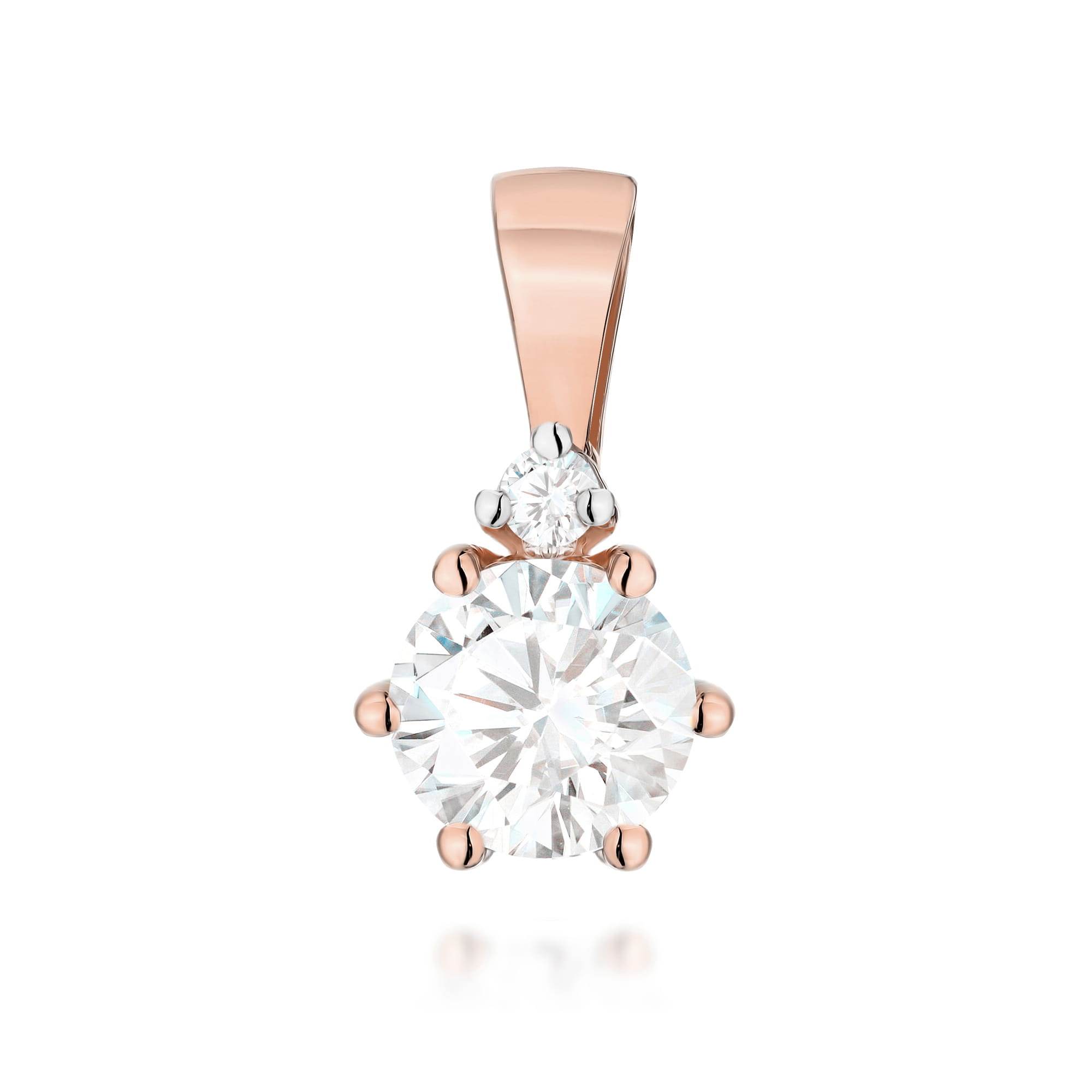 Złota zawieszka z diamentem laboratoryjnym 0.50 ct – złoto różowe 585 – BigDIAMOND Jubiler Kraków
