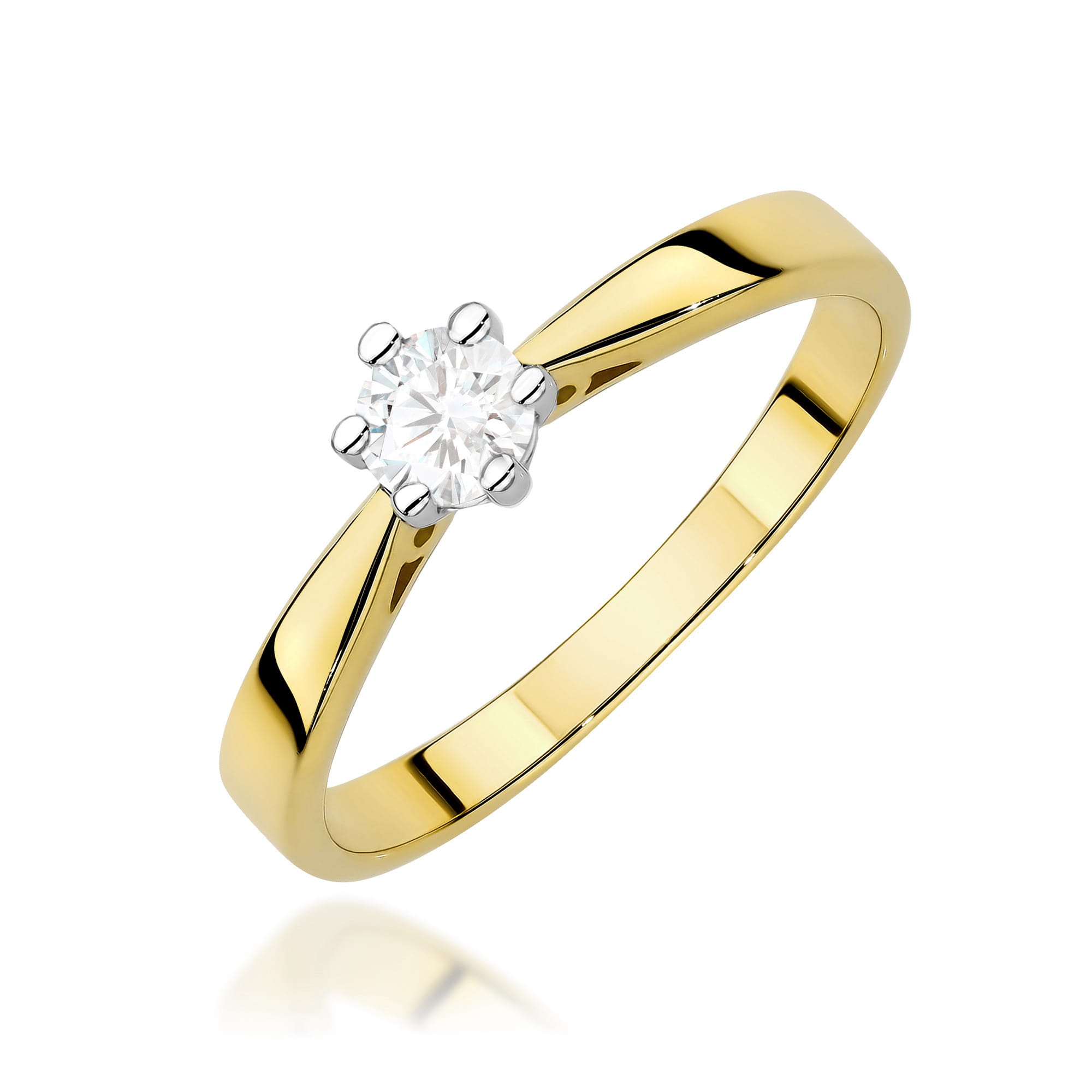 Złoty pierścionek zaręczynowy z diamentami Jubiler Kraków BigDIAMOND 1