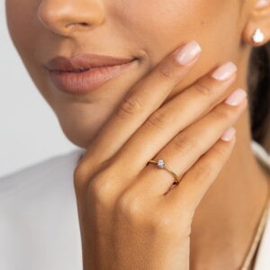 Złoty pierścionek zaręczynowy z diamentami Jubiler Kraków BigDIAMOND 15