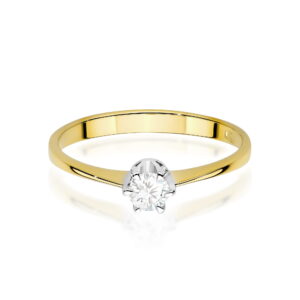 Złoty pierścionek zaręczynowy z diamentami Jubiler Kraków BigDIAMOND 24