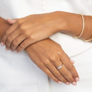 Złoty pierścionek zaręczynowy z diamentami laboratoryjnymi Jubiler Kraków BigDIAMOND 24