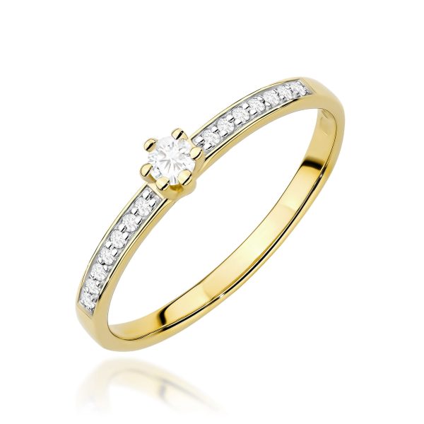 Złoty pierścionek zaręczynowy z diamentami laboratoryjnymi Jubiler Kraków BigDIAMOND 62