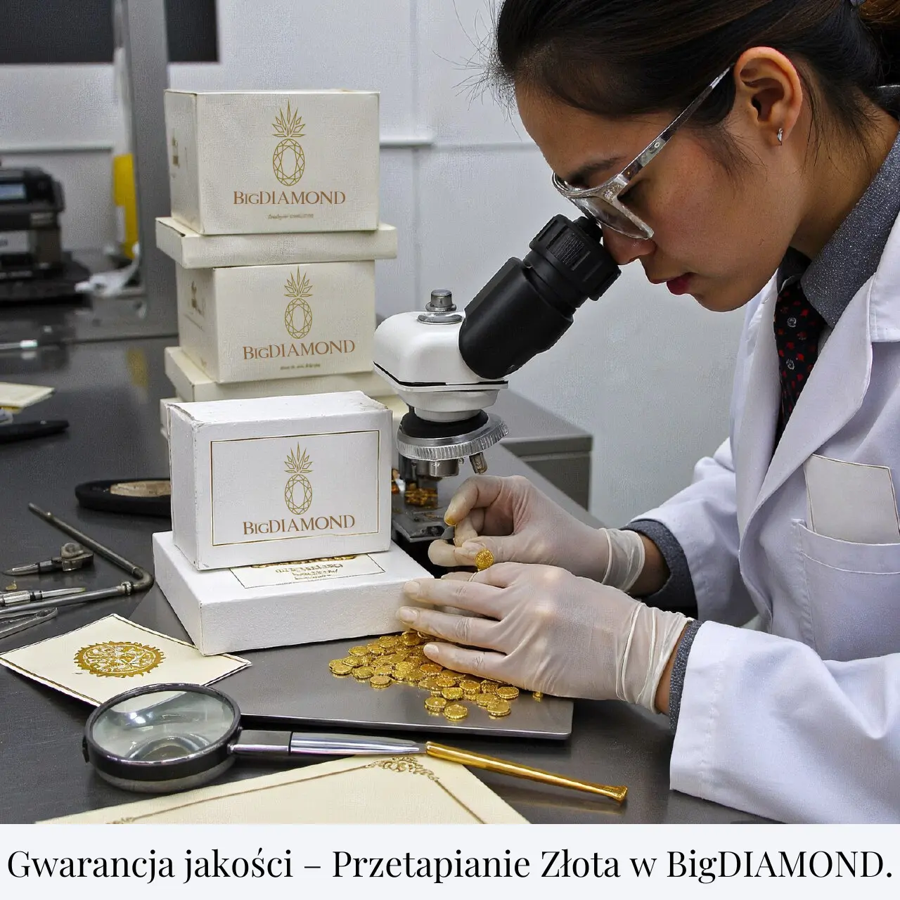 Certyfikaty jakości po przetapianiu złota w BigDIAMOND Kraków