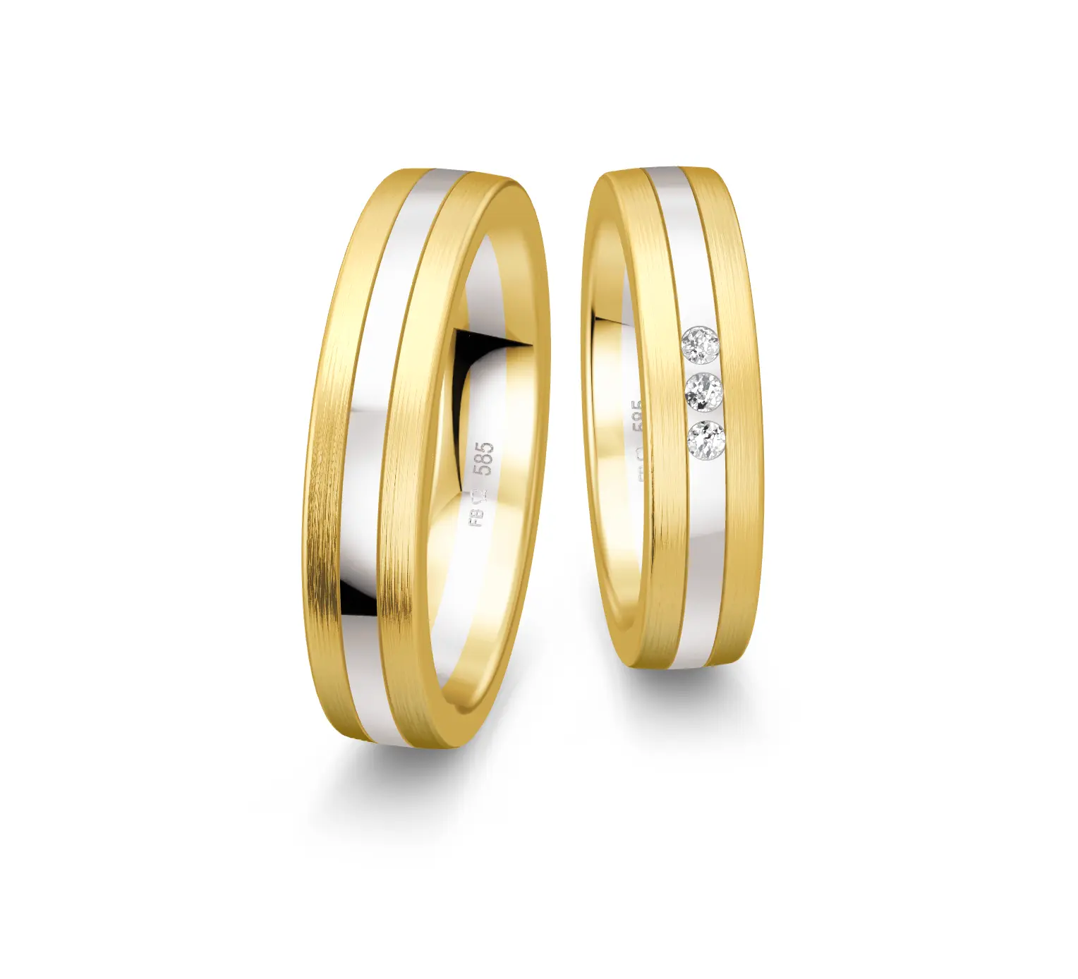 Dwukolorowe obrączki ślubne 2025 – stylowy kontrast złota