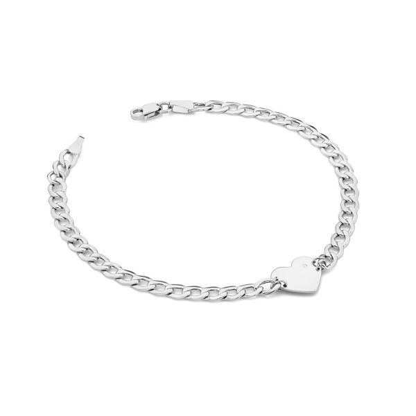 Bransoletka z diamentami 0,005 ct B0006 – białe złoto próby 585