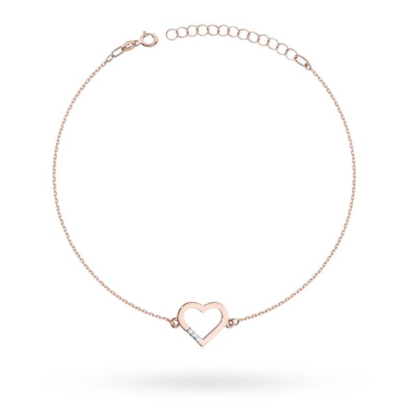 Bransoletka z diamentami 0,015 ct B0008 – różowe złoto próby 585