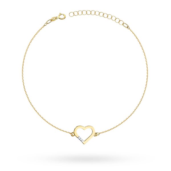 Bransoletka z diamentami 0,015 ct B0008 – żółte złoto próby 585
