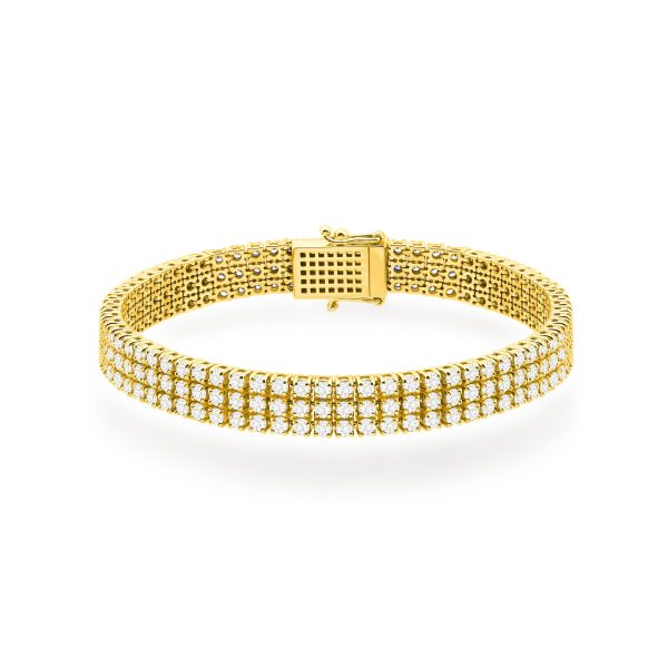 Bransoletka B0035 z diamentami laboratoryjnymi żółte złoto Jubiler Kraków BigDIAMOND