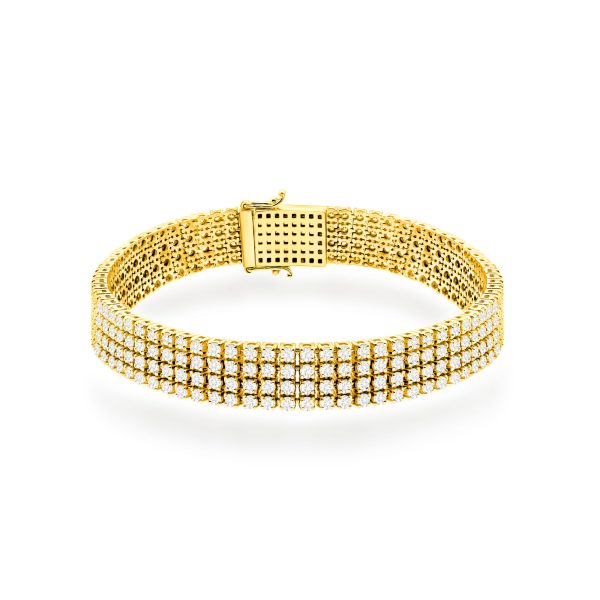 Bransoletka B0036 z diamentami laboratoryjnymi żółte złoto Jubiler Kraków BigDIAMOND