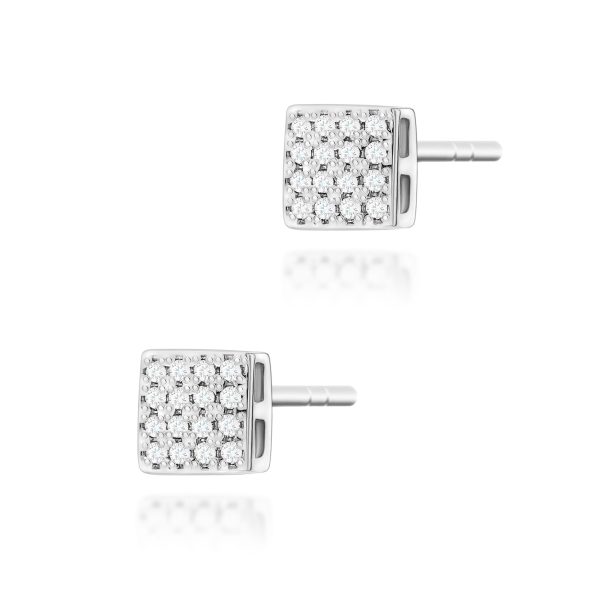 Kolczyki z diamentami 0,16 ct K0013 – białe złoto próby 585