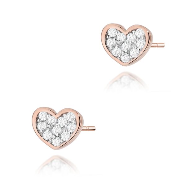 Kolczyki z diamentami 0,172 ct K0021 – różowe złoto próby 585