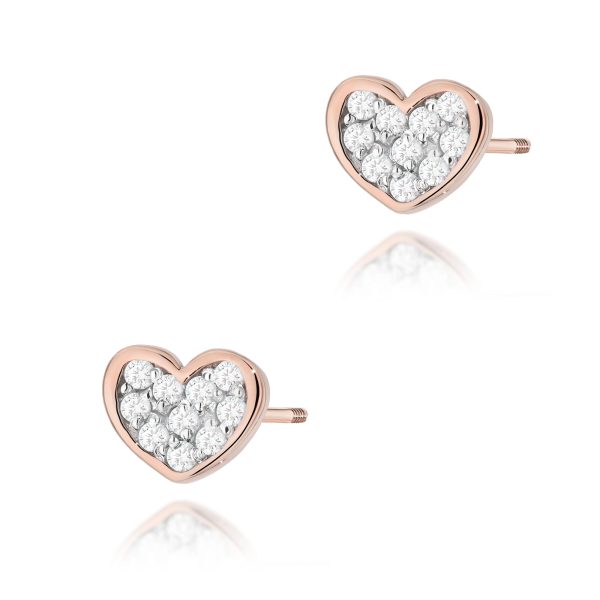 Kolczyki z diamentami 0,172 ct K0021 – różowe złoto próby 585
