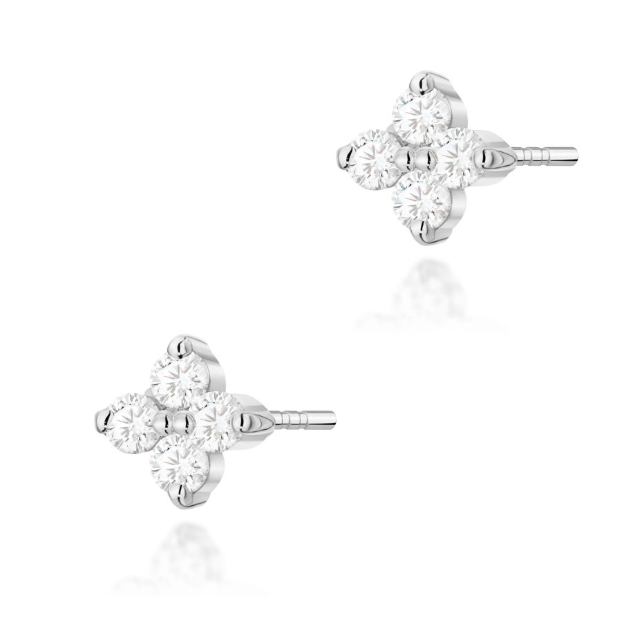 Kolczyki z diamentami 0,116 ct K0024 – białe złoto próby 585