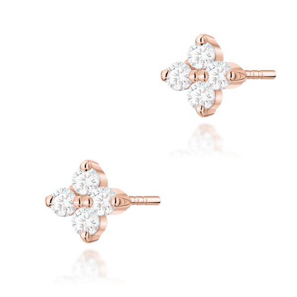 Kolczyki z diamentami 0,116 ct K0024 – różowe złoto próby 585