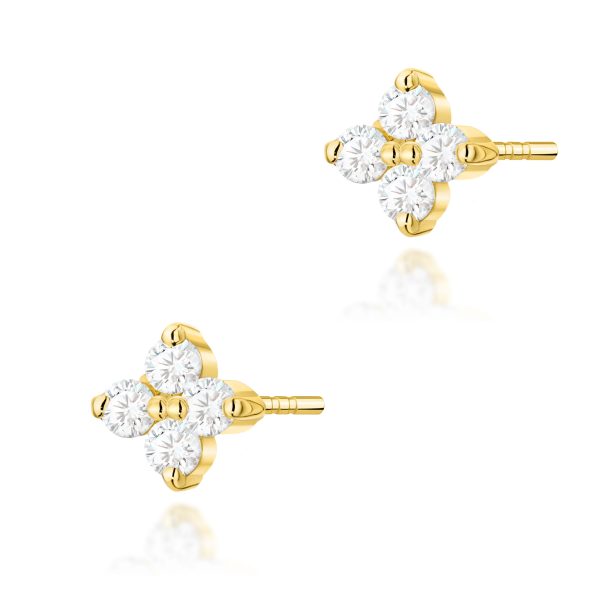 Kolczyki z diamentami 0,116 ct K0024 – żółte złoto próby 585