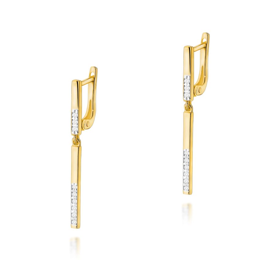 Kolczyki z diamentami 0,09 ct z zapięciem angielskim · K0025
