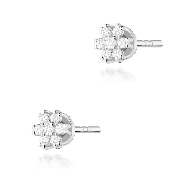 Kolczyki z diamentami 0,203 ct K0026 – białe złoto próby 585