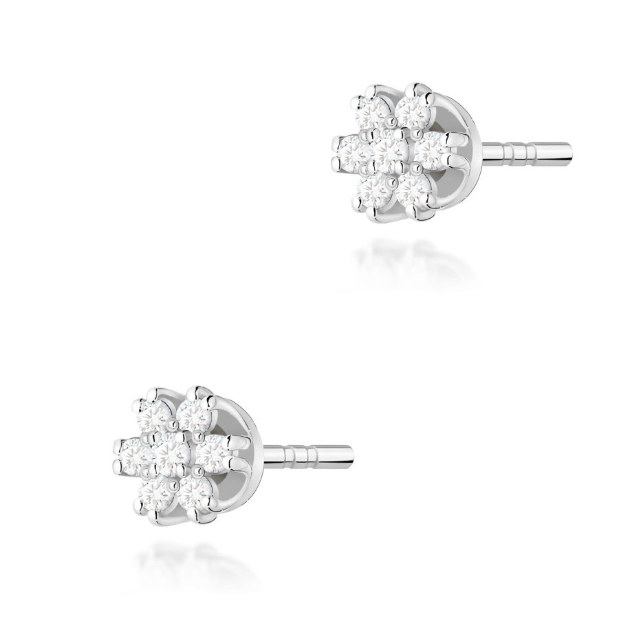 Kolczyki z diamentami 0,203 ct K0026 – białe złoto próby 585