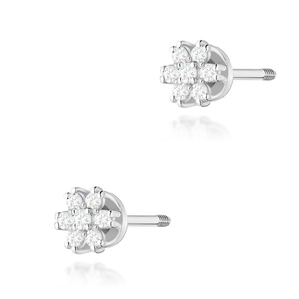 Kolczyki z diamentami 0,203 ct K0026 – białe złoto próby 585