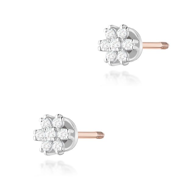 Kolczyki z diamentami 0,203 ct K0026 – różowe złoto próby 585