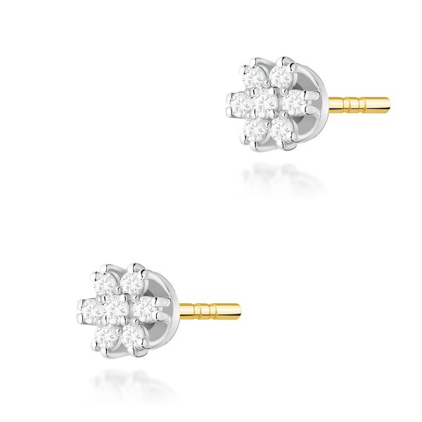 Kolczyki z diamentami 0,203 ct K0026 – żółte złoto próby 585