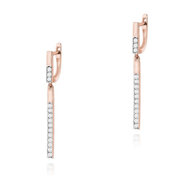 Kolczyki z diamentami 0,56 ct K0027 – różowe złoto próby 585