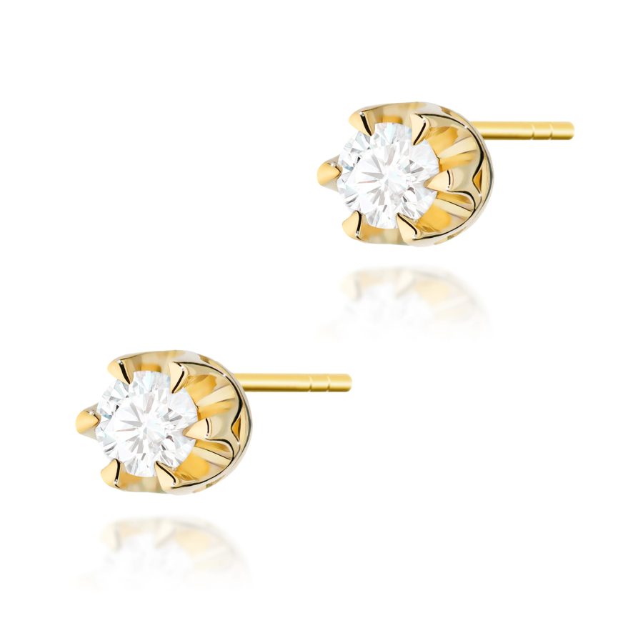 Gold earrings with diamonds 0,16 ct K0032