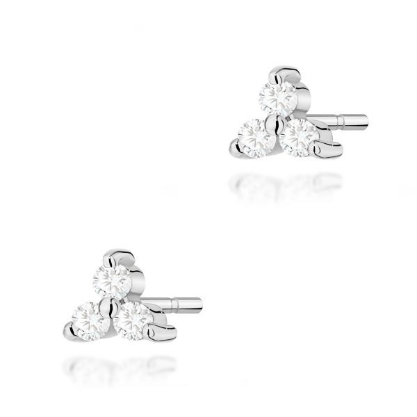 Kolczyki z diamentami 0,087 ct K0033 – białe złoto próby 585