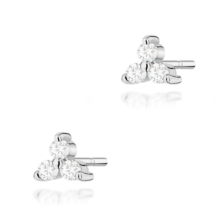 Kolczyki z diamentami 0,087 ct K0033 – białe złoto próby 585