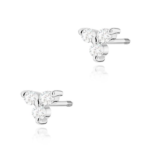 Kolczyki z diamentami 0,087 ct K0033 – białe złoto próby 585