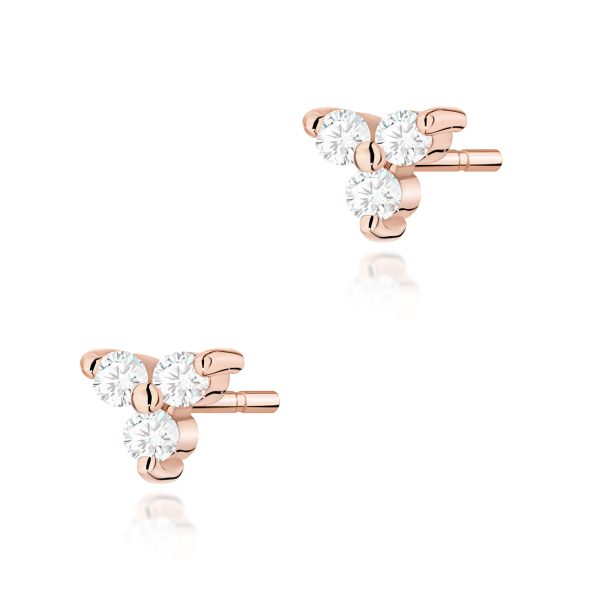Kolczyki z diamentami 0,087 ct K0033 – różowe złoto próby 585