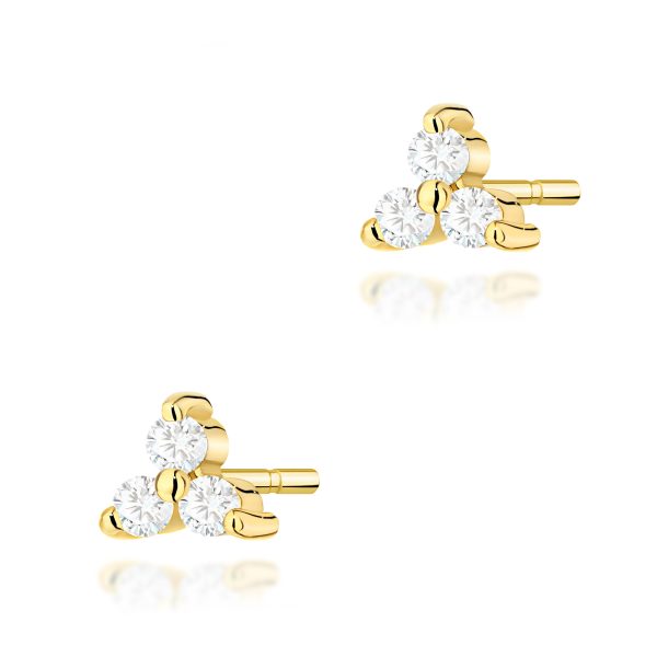 Kolczyki z diamentami 0,087 ct K0033 – żółte złoto próby 585