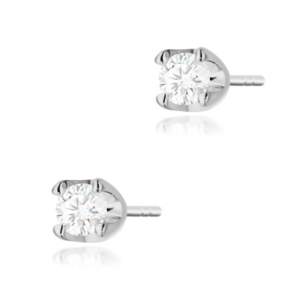 Kolczyki z diamentem 2 x 0,08 ct K0034 – białe złoto próby 585