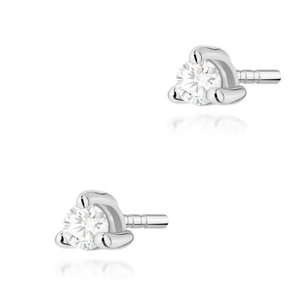 Kolczyki z diamentem 2 x 0,04 ct K0035 – białe złoto próby 585