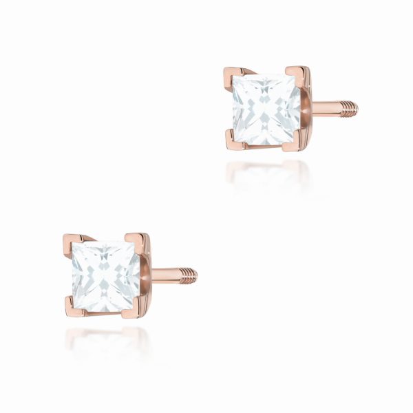 Kolczyki z diamentem 2 x 0,15 ct K0037 – różowe złoto próby 585