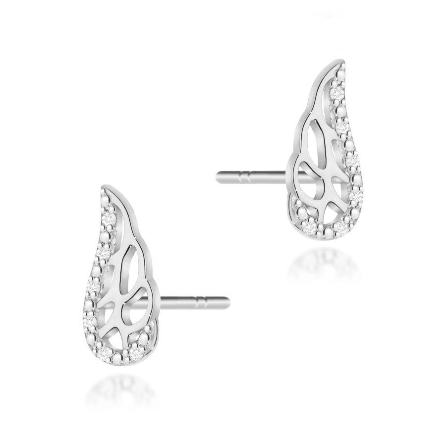 Kolczyki z diamentami 0,06 ct K0043 – białe złoto próby 585 · CK001