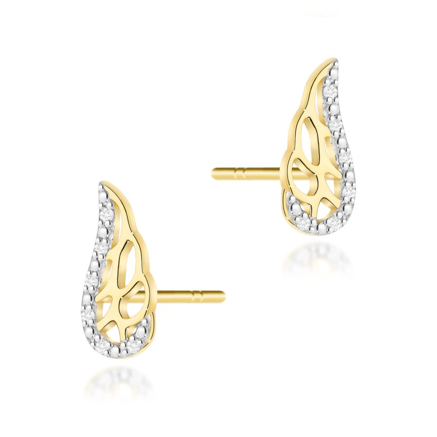 Kolczyki z diamentami 0,06 ct – żółte złoto próby 585 · CK001