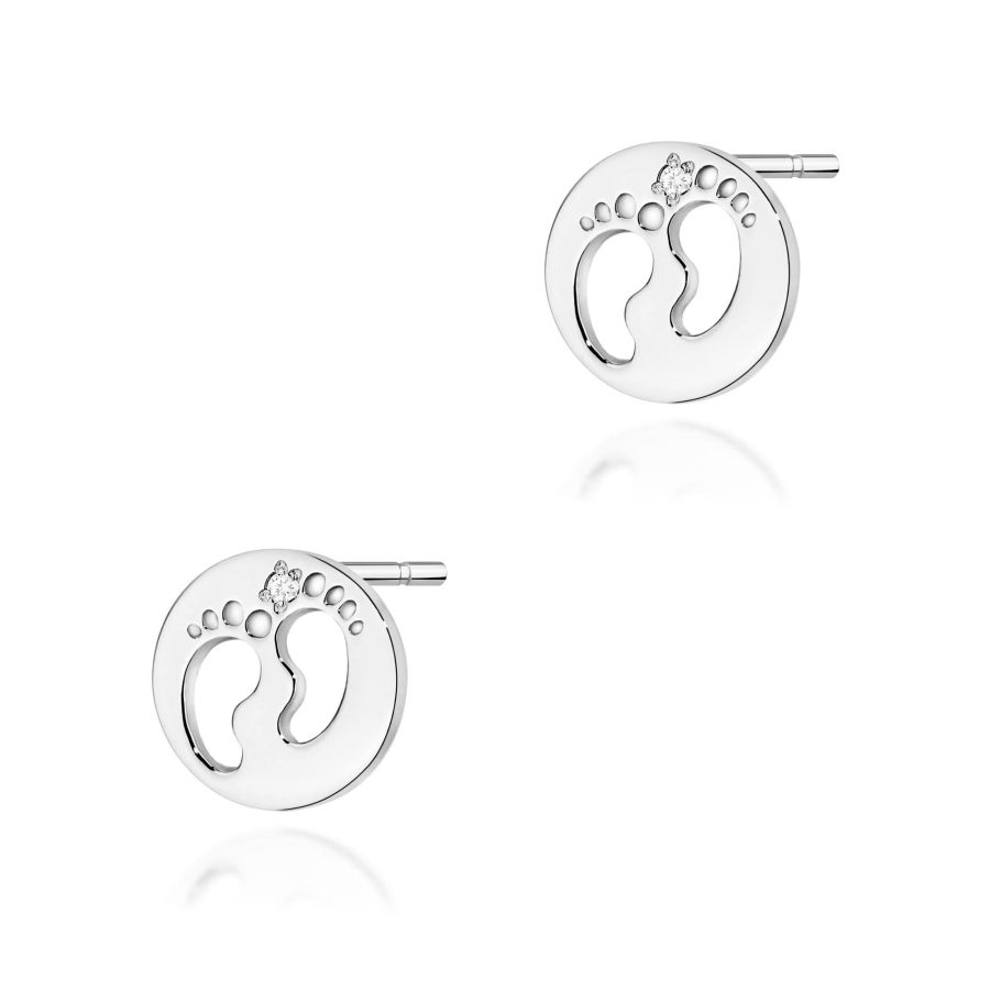 Kolczyki z diamentami 0,01 ct K0047 – białe złoto próby 585 · CK005