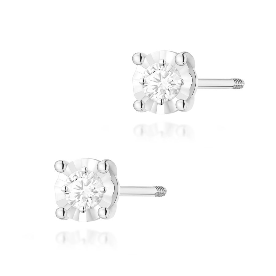 Kolczyki z białego złota z brylantami 0,16 ct · K0058