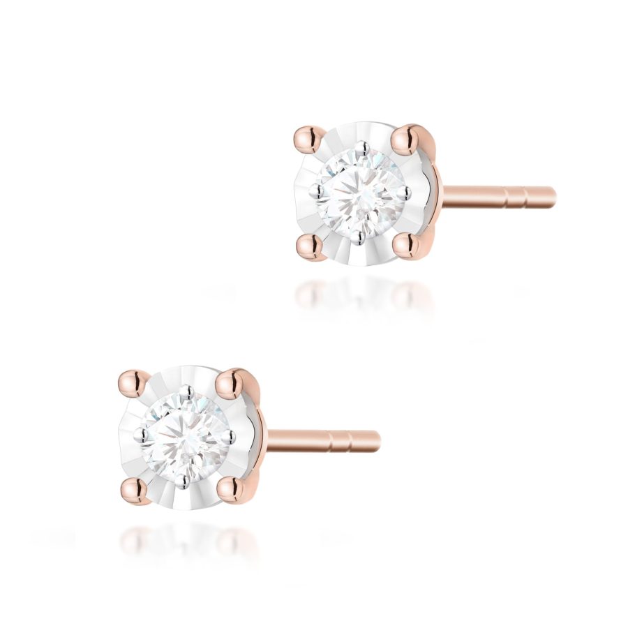 Earrings in rose gold with diamonds