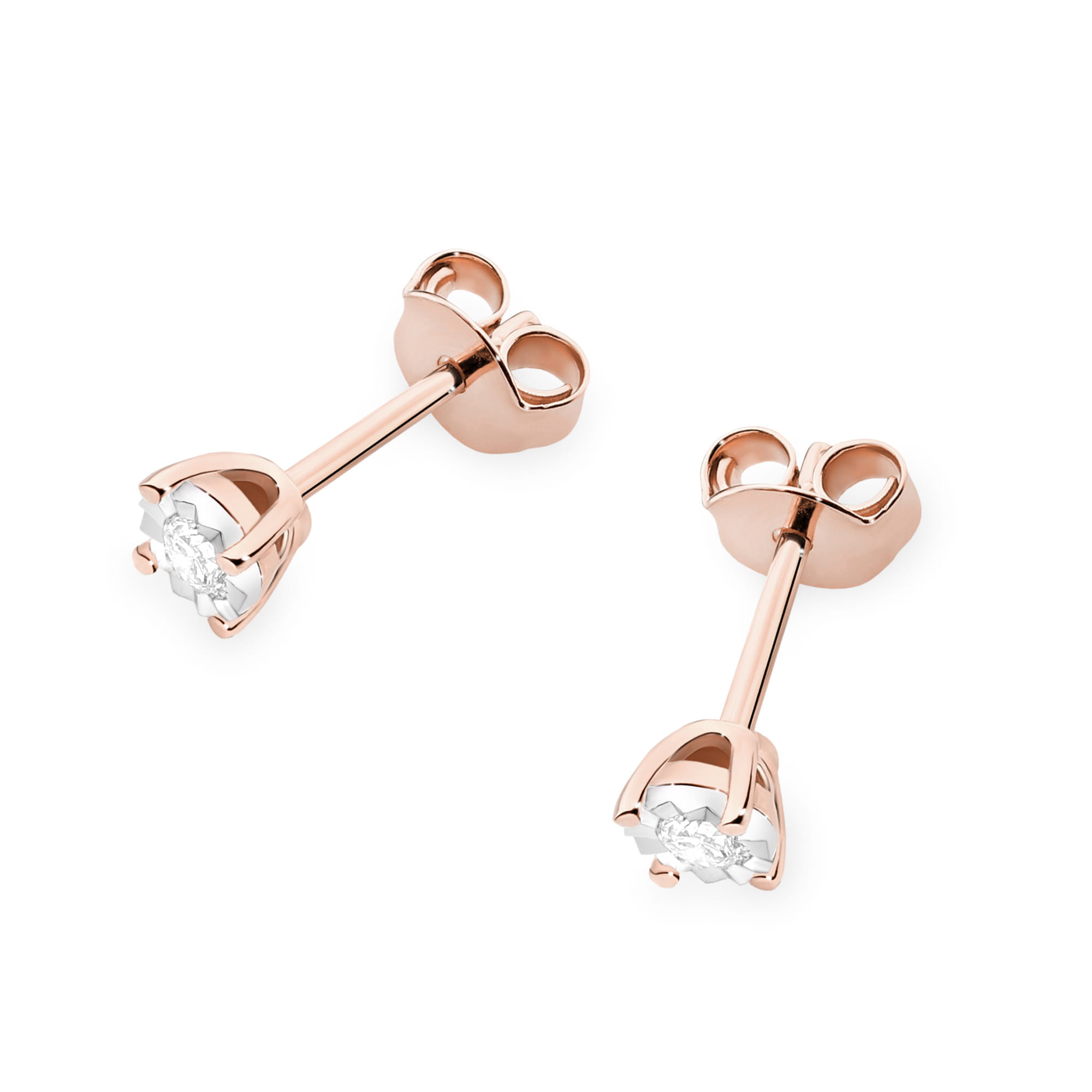 Kolczyki z diamentem 2 x 0,08 ct · K0058 - obrazek 2