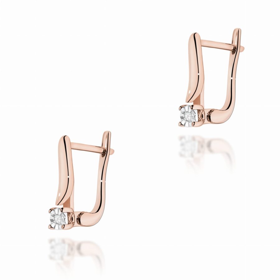 Earrings with round diamonds 2 × 0,0086 ct – product image 1