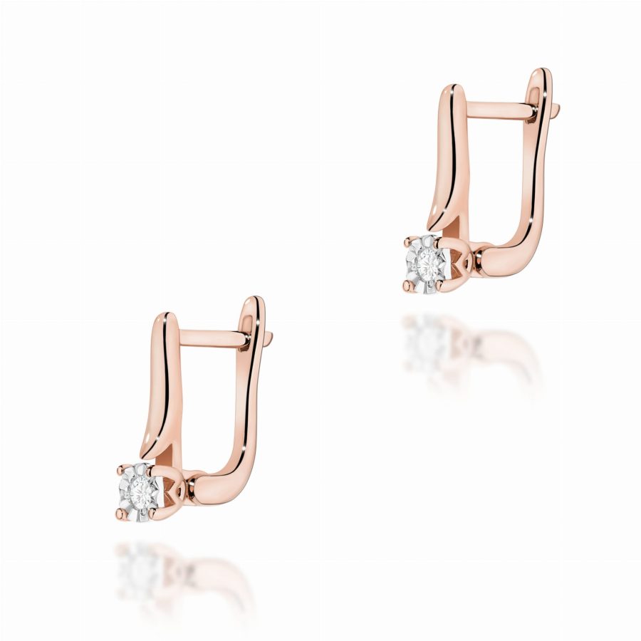 Earrings with diamonds 2 × 0,03 ct
