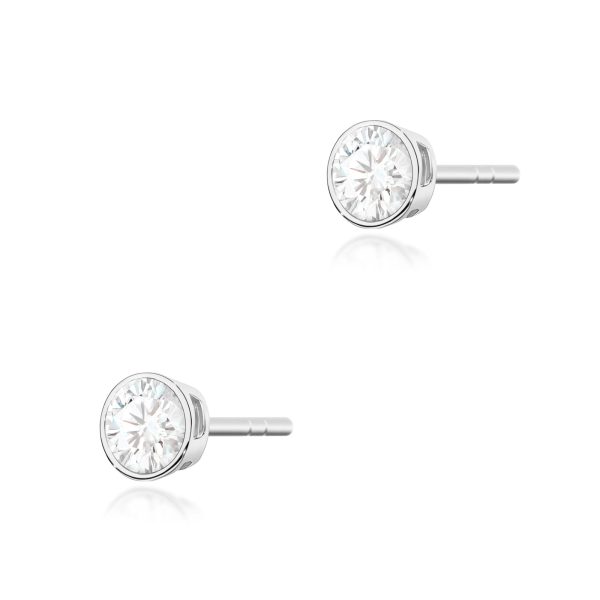 Kolczyki z diamentem 2 x 0,10 ct K0067 – białe złoto próby 585
