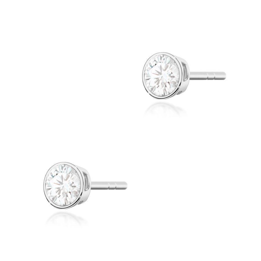 Earrings with diamonds 2 × 0,10 ct in round shape – product image 2