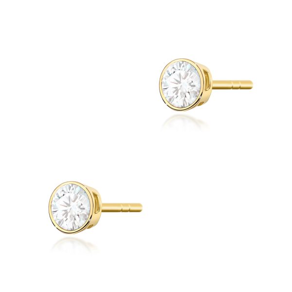 Kolczyki z diamentem 2 x 0,10 ct K0067 – żółte złoto próby 585