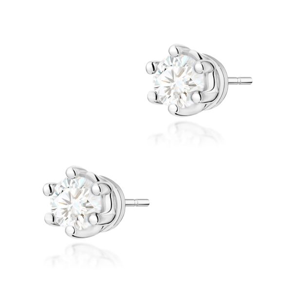 Kolczyki z diamentem 2 x 0,15 ct K0068 – białe złoto próby 585